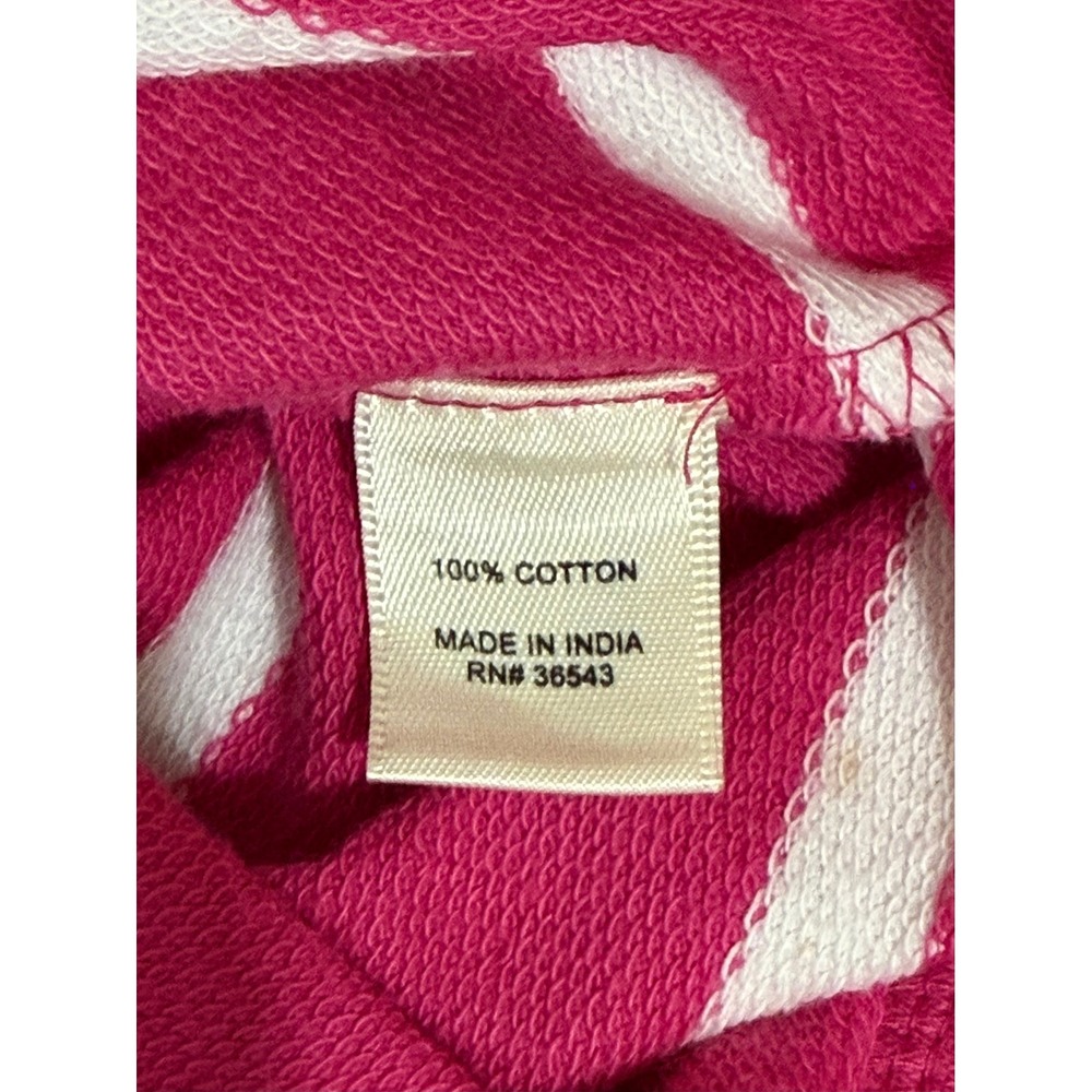 G.H. Bass Womens XXL Zip Up Hoodie Lilac Rose Pink White Striped 100% Cotton NEW - Picture 6 of 7